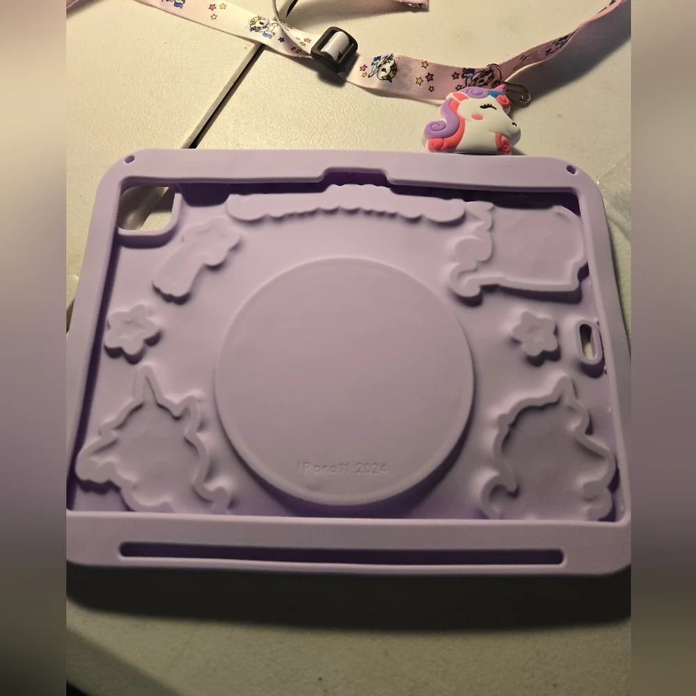 Ipad PRO 11 2024 Unicorn Purple Case Shockproof with stand and strap New